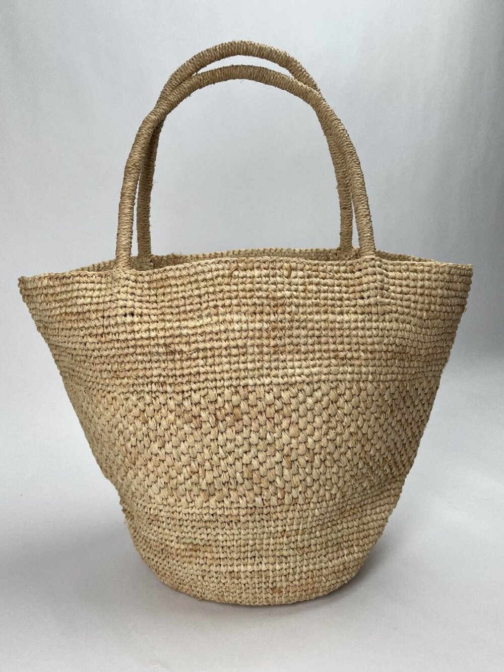 Handwoven Raffia Tote Bag - Natural Woven Everyday Tote